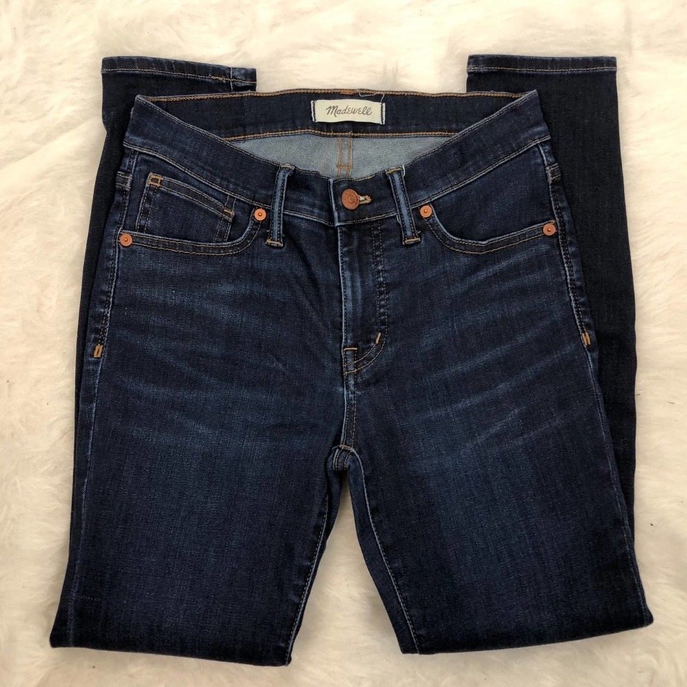 Madewell 9 inch High Rise Dark Wash Skinny Jeans - Picture 10 of 11